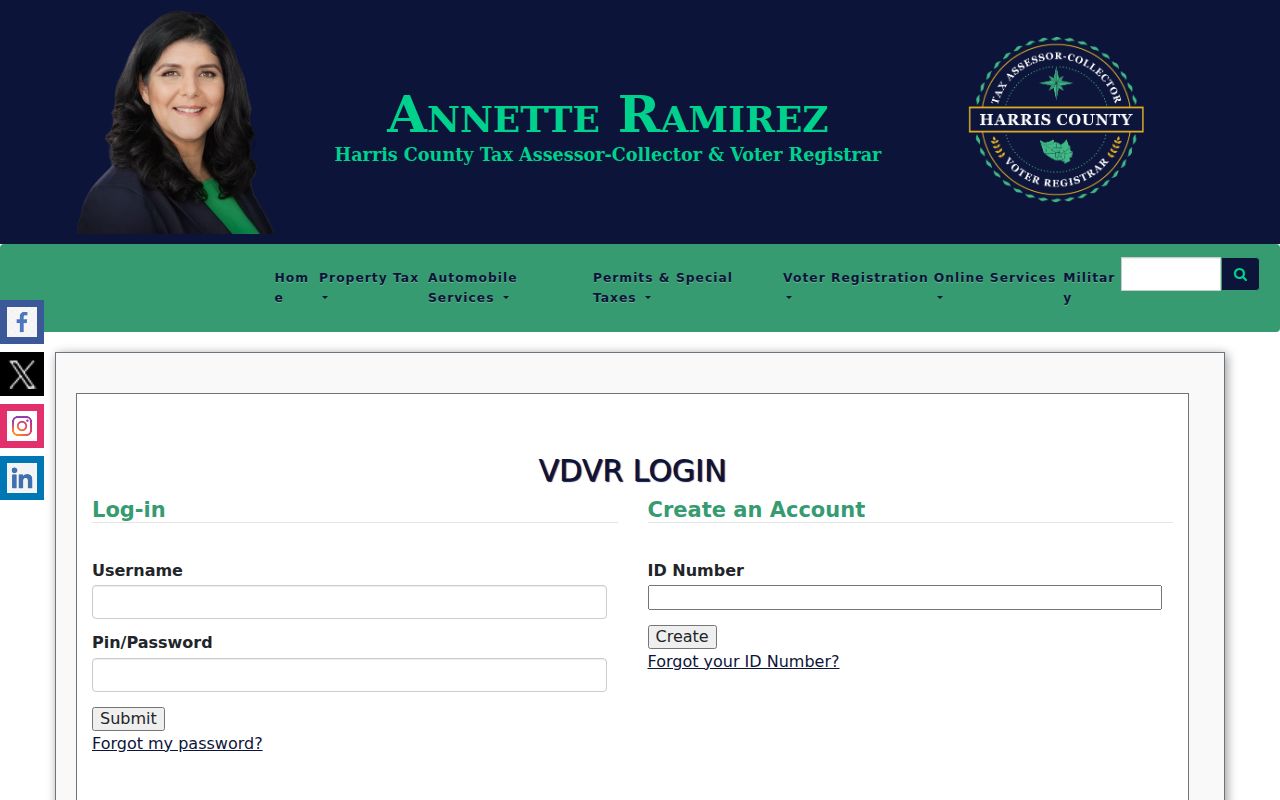 Houston resident records search using the Harris County voter-registration portal